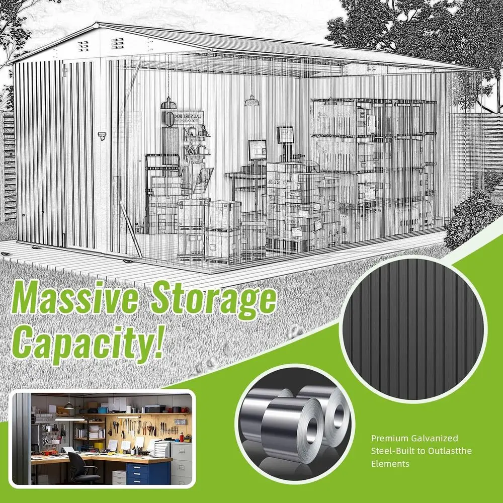 Durable Metal Outdoor Storage  - Gardening Tools And Equipment 评论和价格