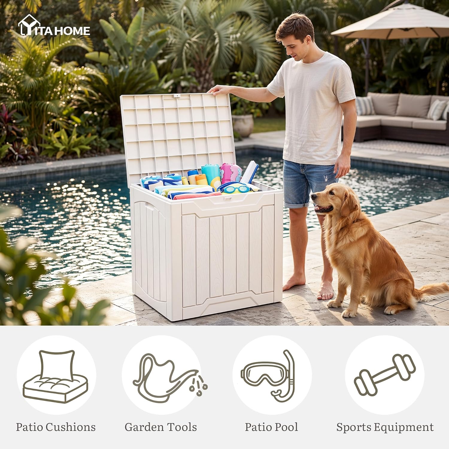 31 Gallon Deck Box Set of 2 Lo - Gardening Tools Images 评论和价格