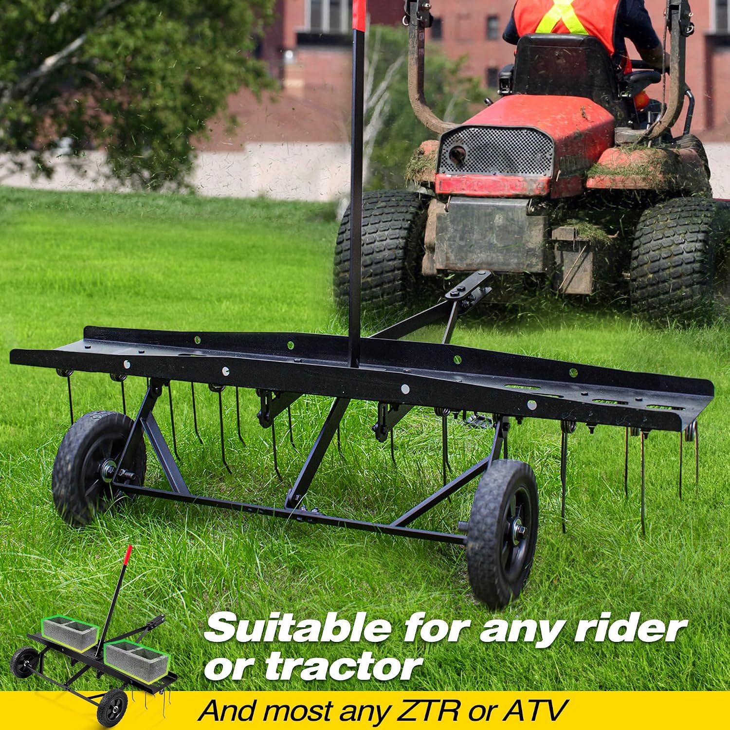 Tow Behind Lawn Dethatcher Rak - Gardening Tools And Equipment 评论和价格