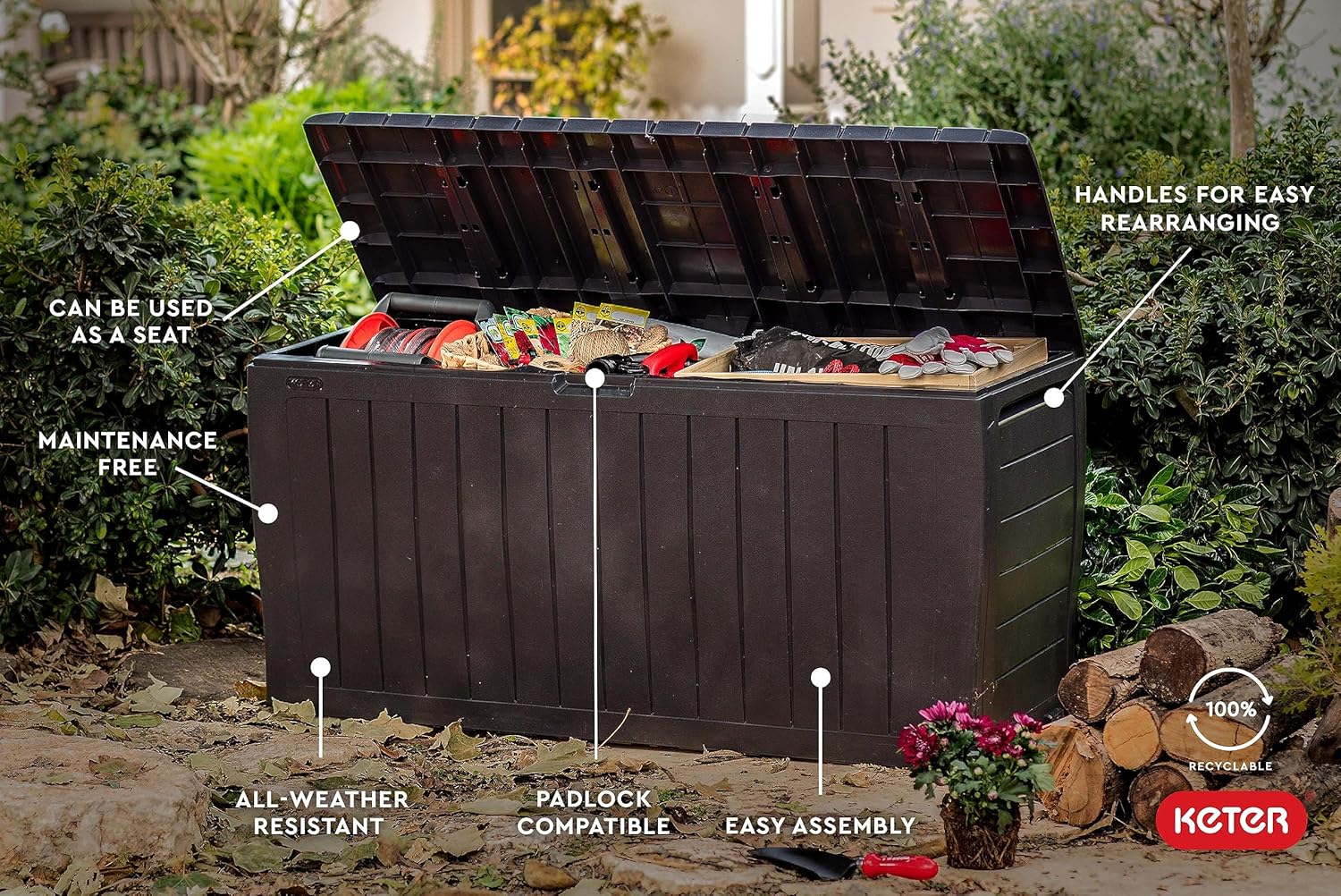 71 Gallon Outdoor Storage Box  - Gardening Tools Images 评论和价格