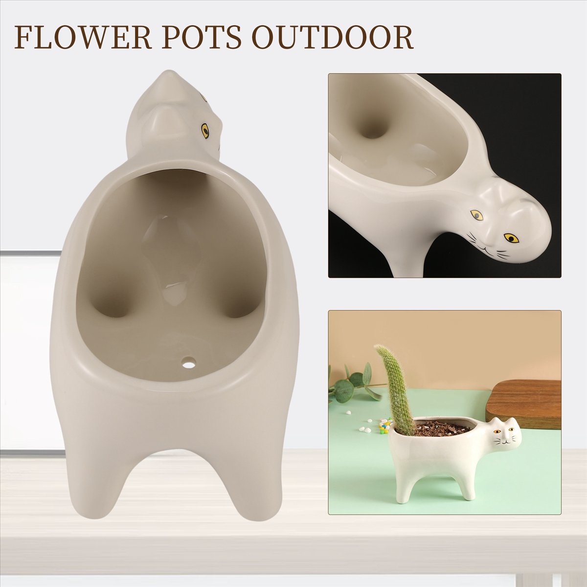 ABFW Cute Cat Ceramic Garden F - Gardening Tools Images 评论和价格