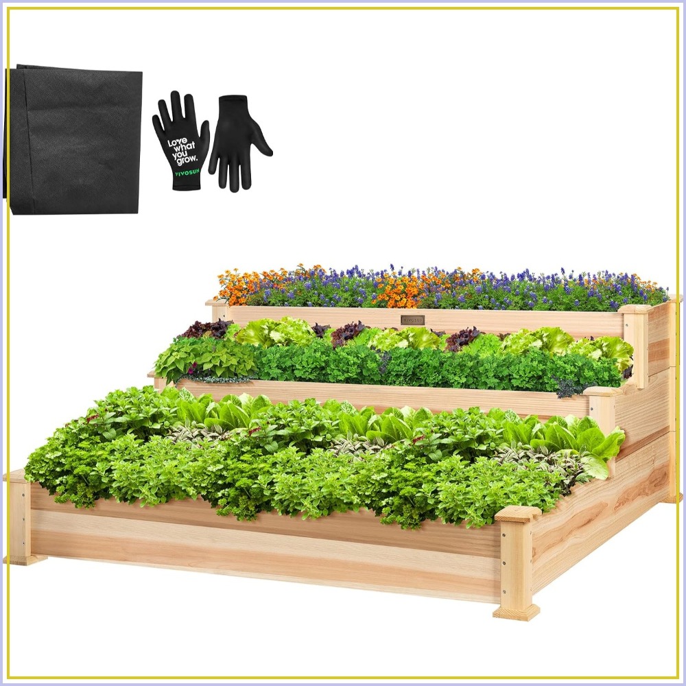 3-Tier Raised Garden Bed Outdo - Gardening Tools Images 评论和价格
