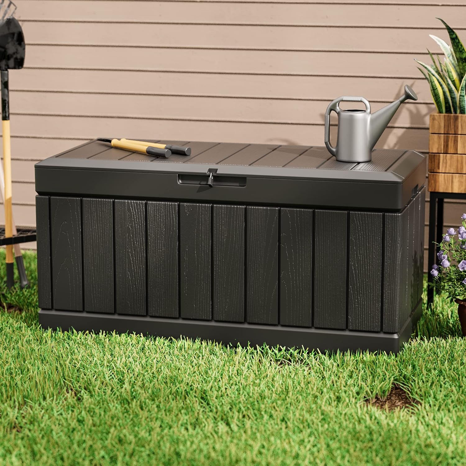 82 Gallon Resin Deck Box Outdo - Gardening Tools Images 评论和价格